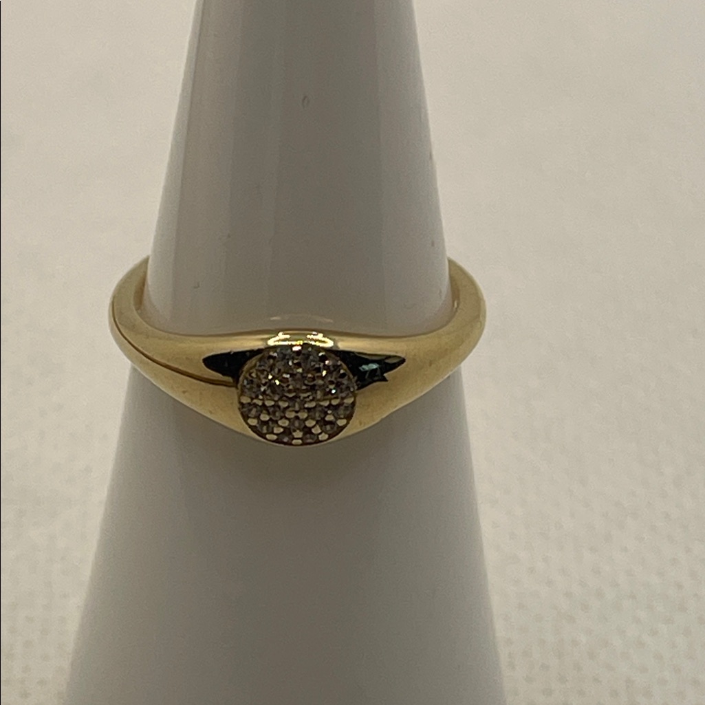Miansai Women’s Thin Horizon Signet Ring Gold Vermeil